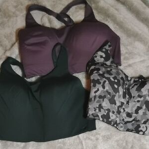 Athleta Women's Tops in Purple, Green, and Black Camo 36DD